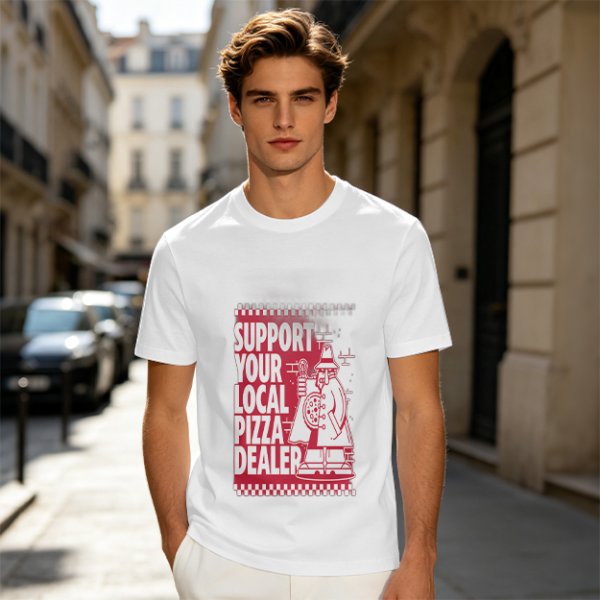 Support Your Local Pizza Dealer Graphic Olive T-Shirt