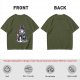 Olive T-shirt with Maleficent Glitch Art Print