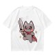 Olive T-shirt with cute warrior cat holding a sword graphic