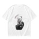 Olive T-shirt with Skeleton in Coffin Holding Coffee Print
