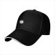 Black Baseball Cap With Small D20 Dice Graphic On Front