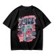 Olive t-shirt with retro hot juice devil graphic print