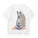 Olive T-Shirt With Meditating Llama Rainbow Graphic