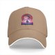 Black Baseball Cap With Anime Sunset Silhouette Graphic