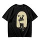 Olive T-Shirt With Ghost Holding Black Cat Graphic