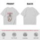Olive T-shirt with horror stylized Totoro graphic and Japanese text