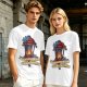Olive t-shirt with lantern flame graphic and 'I'll follow you into the dark' text