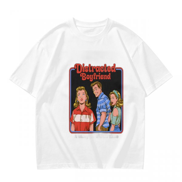 Olive T-Shirt with Distracted Boyfriend Meme Graphic Print