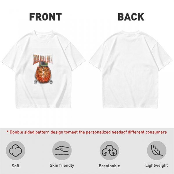 Olive T-Shirt with Flaming Devil Fruit Graphic Print