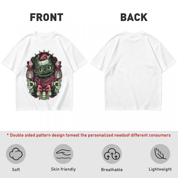 Olive T-shirt with Christmas Night Fury Dragon Festive Print