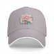 Black baseball cap with cute rabbit in kimono cherry blossom print
