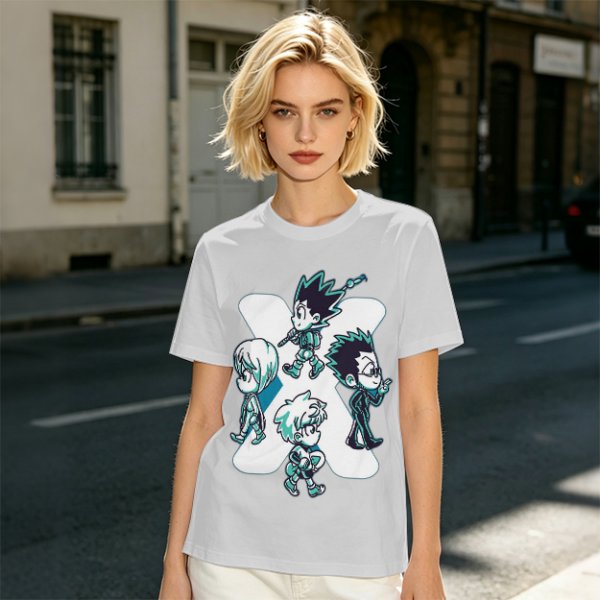 Hunter x Hunter Chibi Characters Graphic Olive T-Shirt
