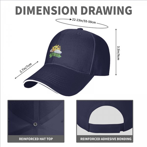 Black baseball cap with cute sun graphic and 'Will I Ruin This Day?' text