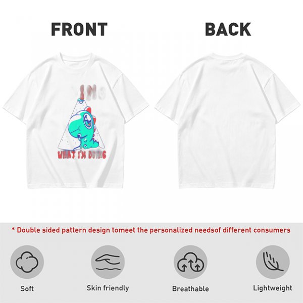 Olive T-Shirt With Cute Dinosaur Graphic And 'What I'm Doing' Text