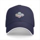 Black baseball cap with four stylized older women wearing colored visors