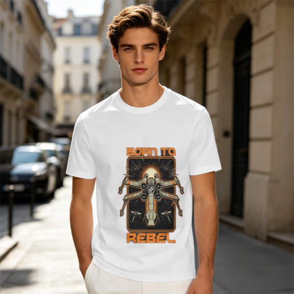 Born To Rebel X-Wing Starfighter Graphic T-Shirt