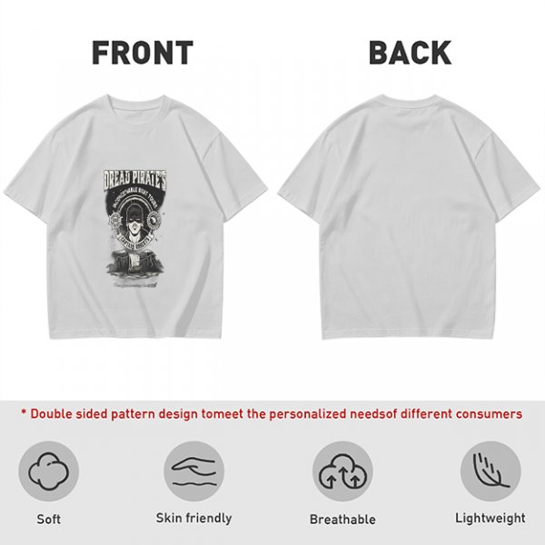 Olive green t-shirt with Dread Pirates graphic print