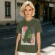 Olive T-Shirt with Totoro Cherry Blossom Stamp Art Print