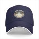 Black baseball cap with 'I DON'T CARE' and relaxed cat graphic