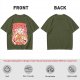 Olive T-Shirt with Cute Takoyaki Chef Graphic Print