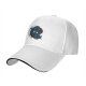 Black Baseball Cap With Glowing Blue Dragon And Sword Print