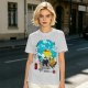 Olive T-shirt with anime pig pilot and seaplane graphic