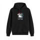 Black hoodie with Christmas unicorn and funny holiday text