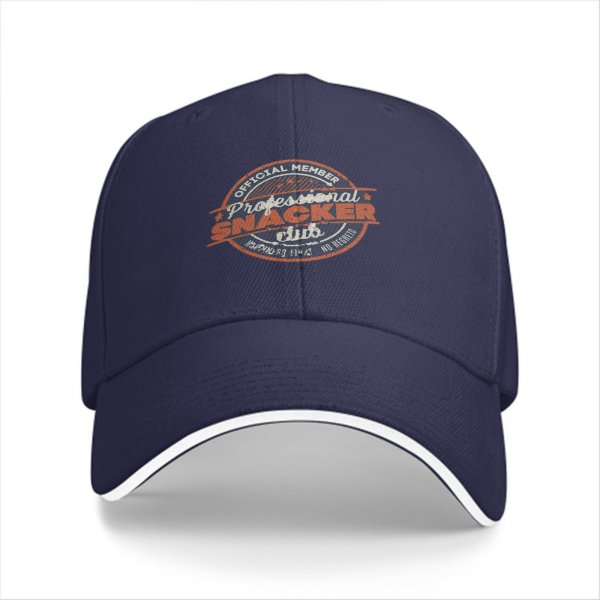 Black baseball cap with Professional Snacker Club official member print