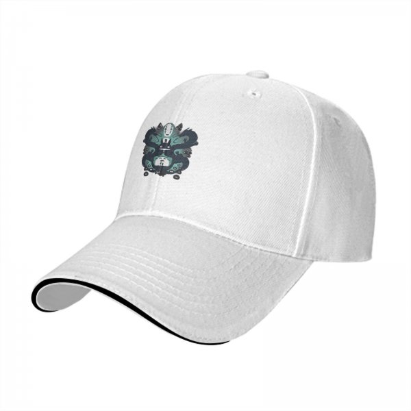 Black baseball cap with Spirited Away anime character print