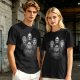 Olive Graphic T-Shirt with Fantasy Character Portraits
