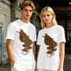 Olive T-Shirt With Coffee Wolf Steam Graphic Print