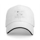 Black baseball cap with white trim on the brim