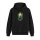 Black Hoodie With Fantasy Green Tarot Style Graphic Print
