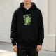 Black Hoodie with Retro Handheld Game Console and Japanese Graphic Print