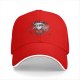 Black baseball cap with devil cat Campfire Club graphic