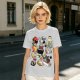 Olive T-Shirt With Cute Sushi Cat Illustrations