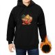 Black Hoodie With Cute Ramen Bowl Graphic Design