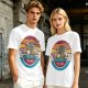 Olive T-shirt with Retro Ramen Bowl Chopsticks Graphic