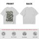 Olive t-shirt with medieval wanderer graphic and gothic text print
