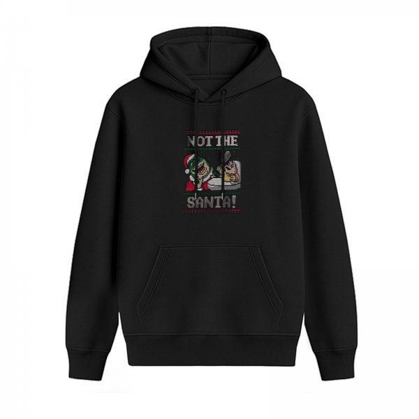 Not The Santa Christmas Graphic Black Hoodie