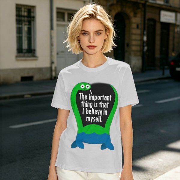 Olive T-Shirt With Dinosaur Graphic And Self Belief Text