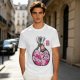 Olive T-Shirt With Cute Kirby Candy Bag Graphic