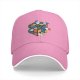 Black baseball cap with playful cats in a Rubik's cube graphic