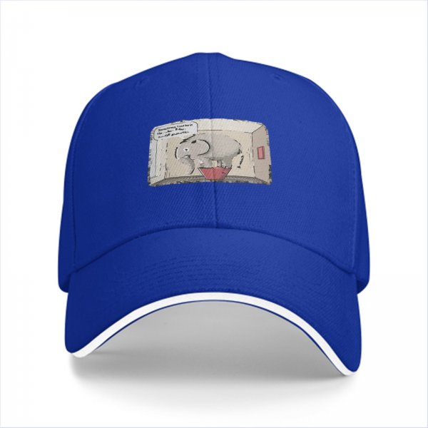 Black Baseball Cap With Elephant In Box Graphic Print