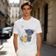 Olive T-Shirt With Cute Blue Goat Holding Foamy Beer Mug Print