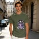 Olive t-shirt with cute book dragon reading design