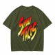 Olive Green T-Shirt With Street Tacos Gradient Graphic Print