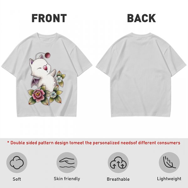 Olive T-Shirt Featuring Cute Fantasy Creature and Floral Art