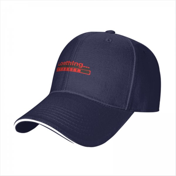Black baseball cap with red 'Loathing...' loading bar graphic