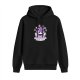 Black hoodie with purple cat wizard graphic and banner design